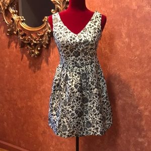 Gold Black floral print dress. Evening dress. Sz 4